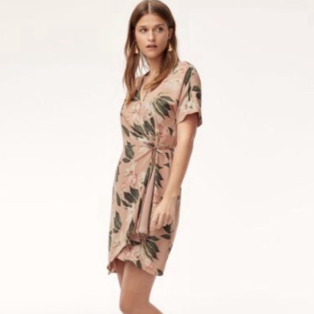 BABATON (Aritzia) Wallace Wrap Dress. Orchid Print. Large